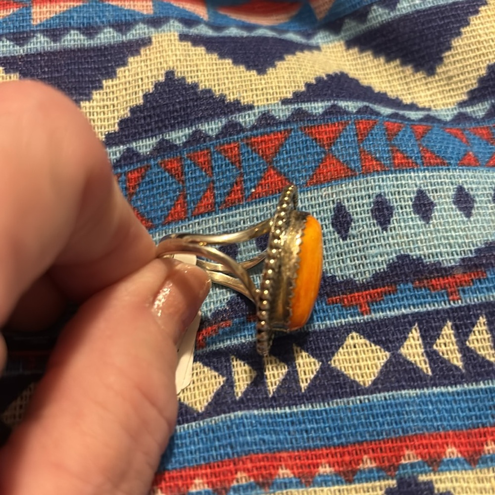 Spiny oyster sterling silver ring - Picture 7 of 8